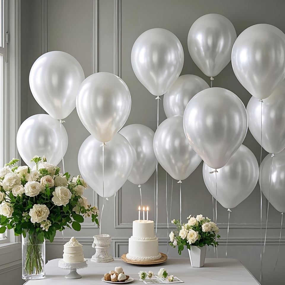Wedding Ceremony Supply - ชุดลูกโป่งสีขาวมุก เหมาะสำหรับวันเกิด งานแต่งงาน วันวาเลนไทน์ วันขอบคุณพระเจ้า วันแม่