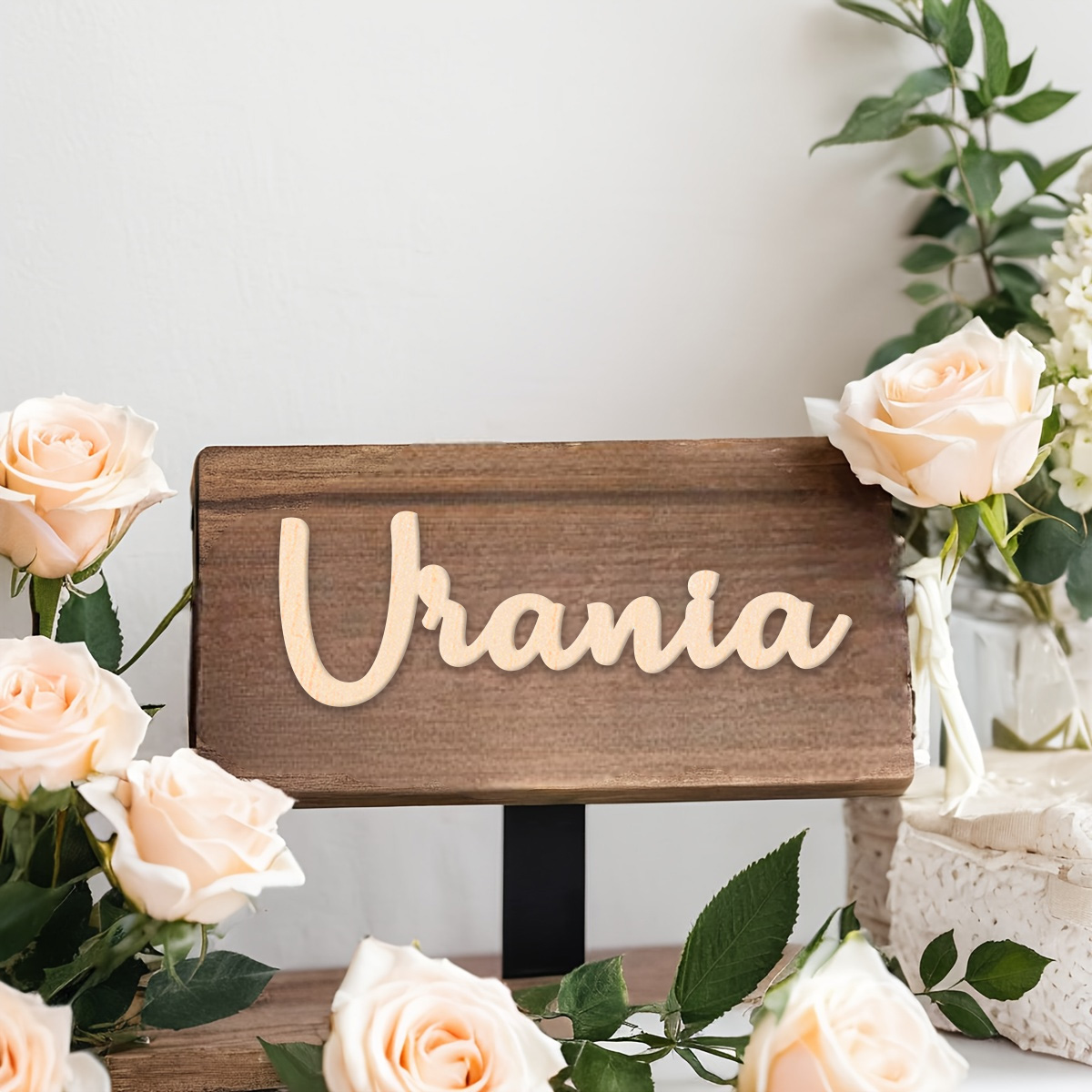 Wedding Shop - ป้ายชื่อไม้เนื้อแข็งแบบมินิมอลสมัยใหม่ ป้ายไม้สั่งทำพิเศษสำหรับร้านสตูดิโอ ร้านกาแฟ ร้านขายสินค้าสำหรับแม่และเด็ก