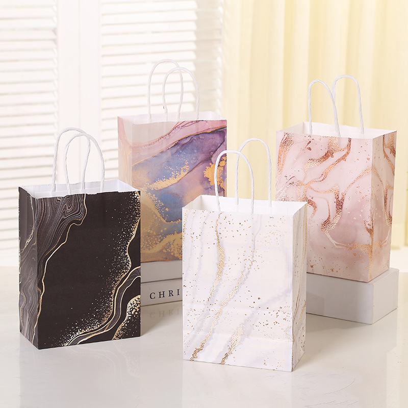 Wedding Supply List - 5 ชิ้นการออกแบบหินอ่อนกระดาษคราฟท์ของขวัญกระเป๋าจับวันเกิดบรรจุภัณฑ์งานแต่งงานของขวัญสําหรับเกสต์ Eid Ramadan อุปกรณ์