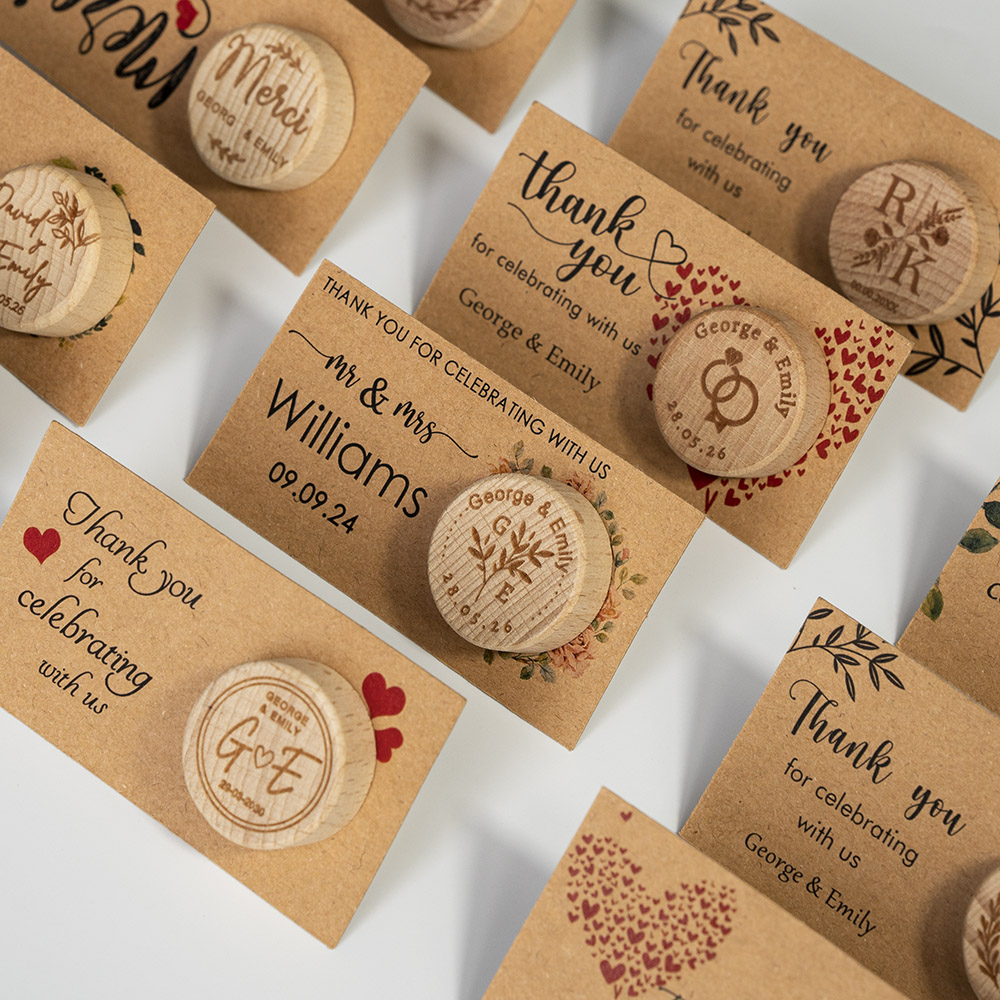 Wedding Supply List - ส่วนบุคคลของขวัญขวดไวน์พร้อมการ์ดขอบคุณงานแต่งงานสําหรับผู้เข้าพัก Cork ขวด Bridal Shower Party