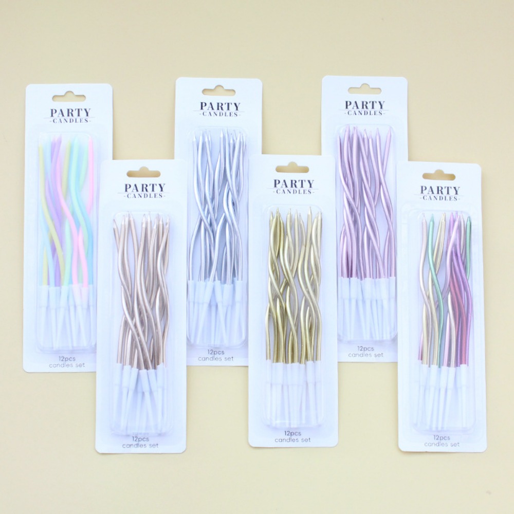 Unity Candle Set - 12/48pcs/1case Birthday Candles Spiral Cake Candles