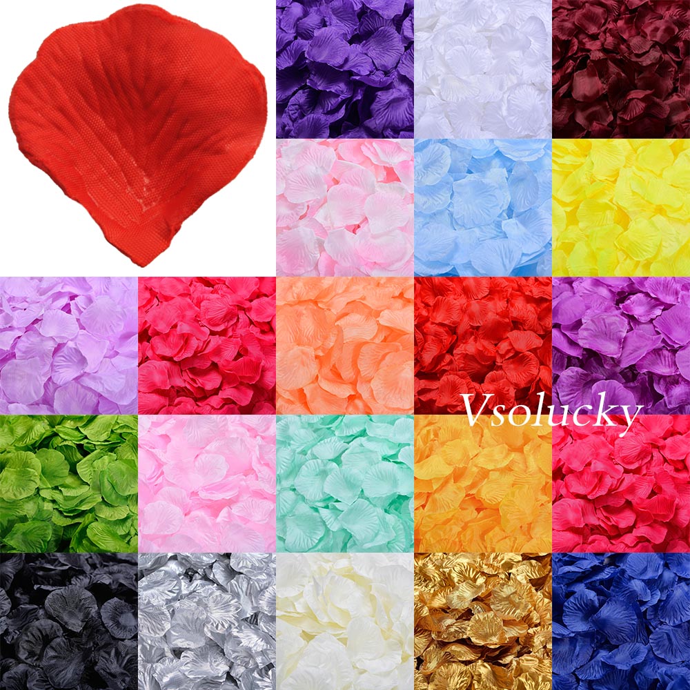 Supply Wedding Venue - 100 ชิ้น Silk Rose กลีบตาราง Confetti