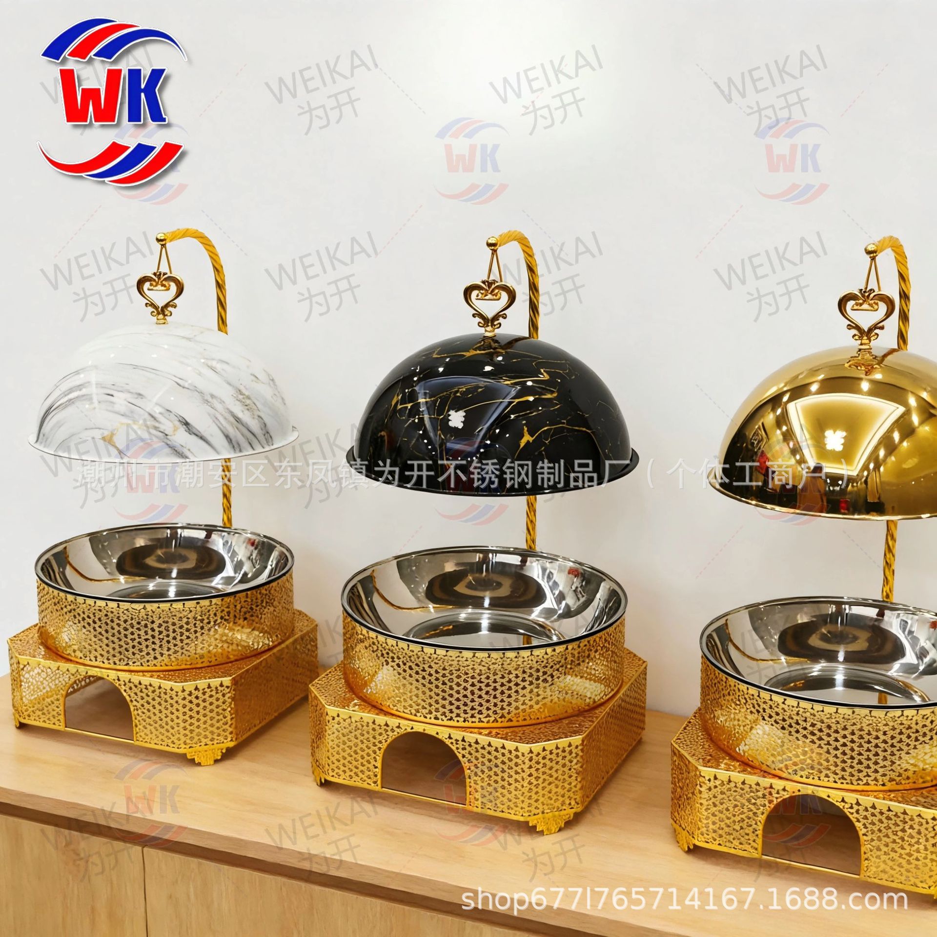 เตาบุฟเฟ่ต์ทองคำทรงกลมหรูหราสำ - Wedding Alcohol Supply บทวิจารณ์และราคา