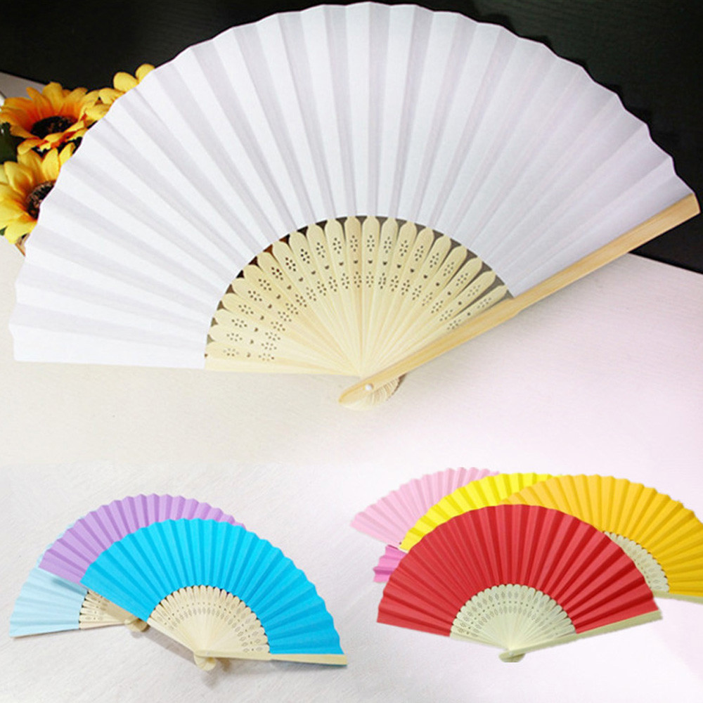 พัดลมมือกระเป๋าพับพัดลมสีทึบพั - Wedding Supply List บทวิจารณ์และราคา