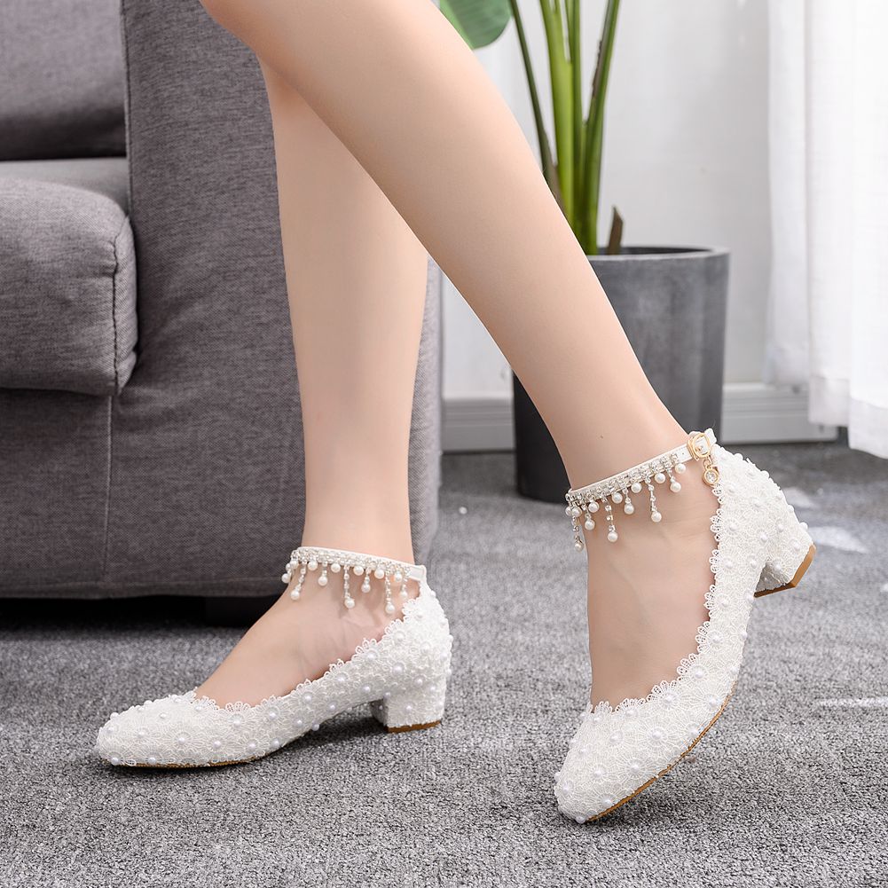 รองเท้าส้นเตี้ยแบบปิดหัวสำหรับ - Wedding Shop บทวิจารณ์และราคา