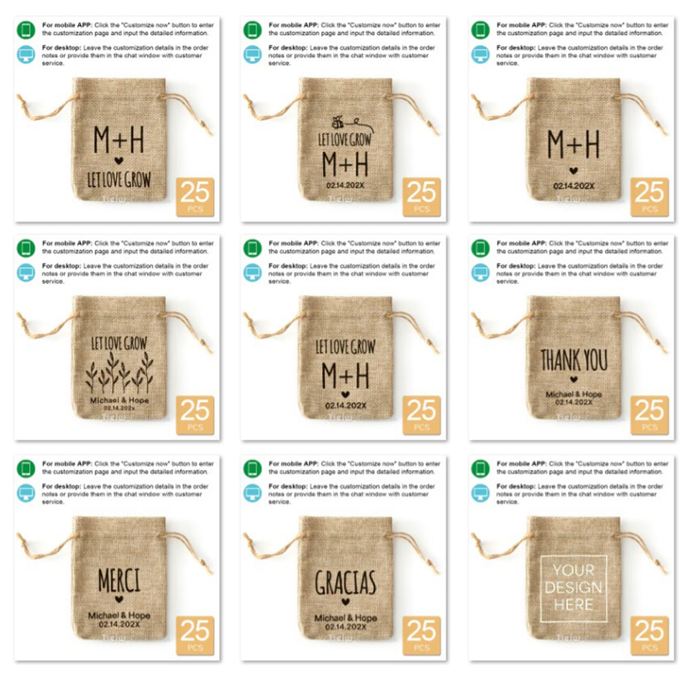 25PCS-ส่วนบุคคล Burlap งานแต่ง - Wedding Supply List บทวิจารณ์และราคา
