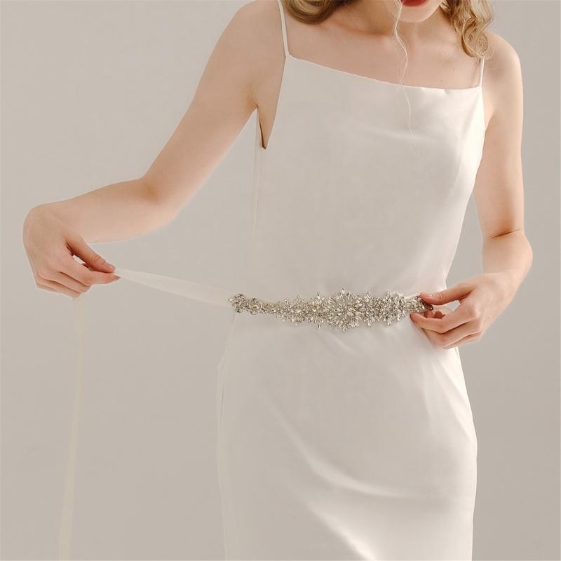 652F หรูหราคริสตัล Sash สำหรับ - Bridal Sash Ribbon บทวิจารณ์และราคา