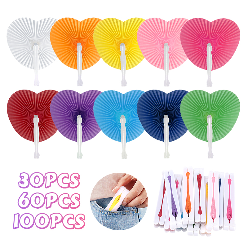30-100 ชิ้นหลากสีพับกระดาษพัดล - Wedding Supply List บทวิจารณ์และราคา