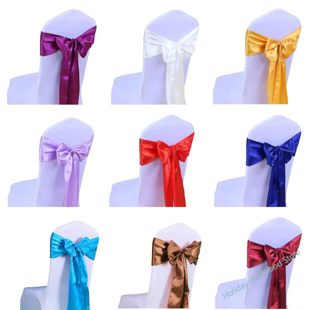 ผ้าคลุมเก้าอี้ผ้าซาตินพร้อมโบว - Wedding Supply Wholesale บทวิจารณ์และราคา