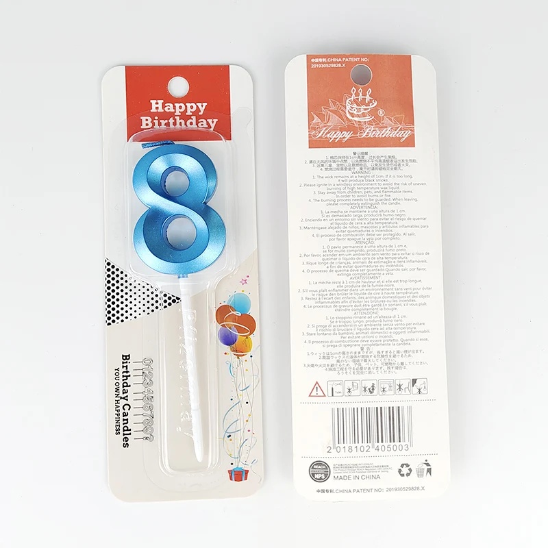 เทียนเค้กตัวเลขสีฟ้า 0 1 2 3 4 - Unity Candle Set บทวิจารณ์และราคา
