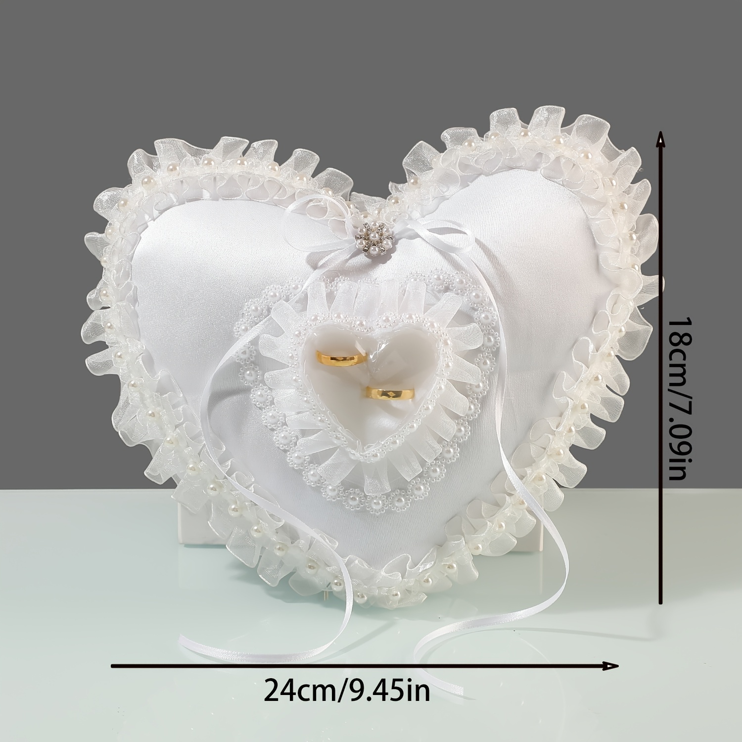 หมอนใส่แหวนแต่งงานรูปหัวใจสีขา - Wedding Ceremony Supply บทวิจารณ์และราคา