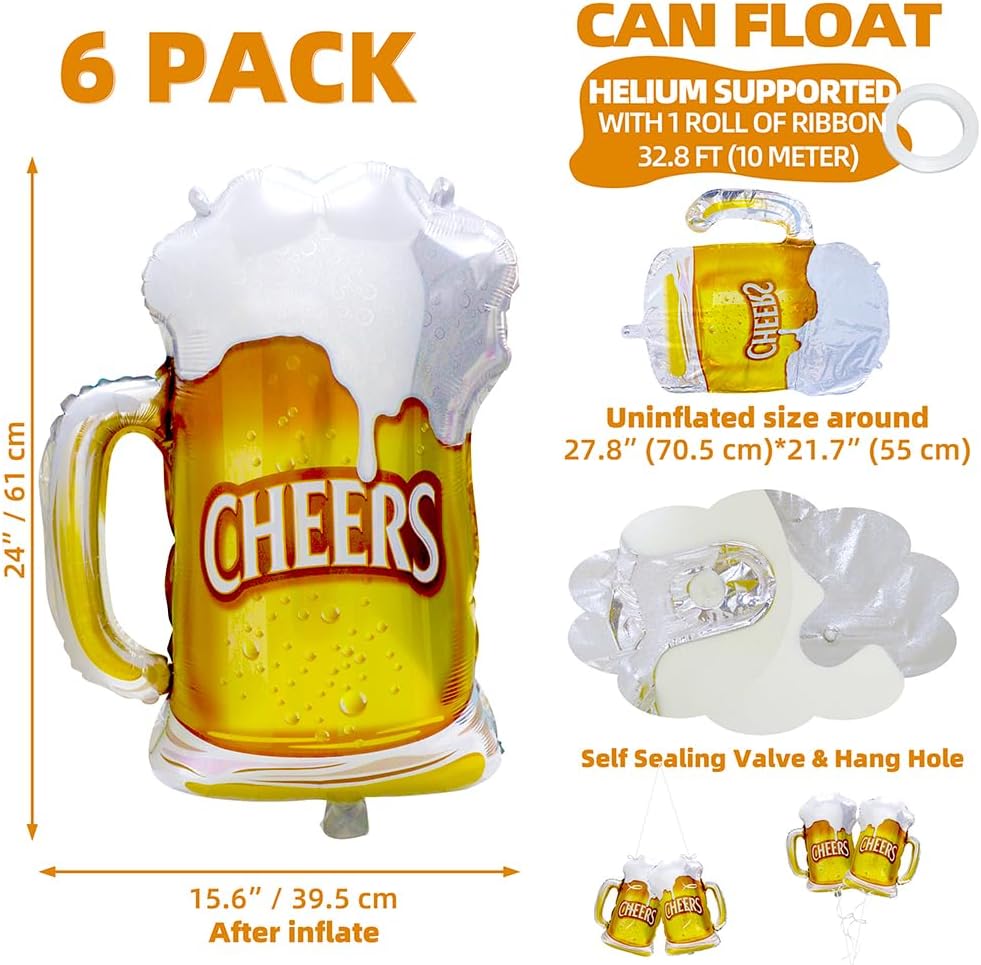 ลูกโป่งแก้วเบียร์ 6 ชิ้น อุปกร - Wedding Alcohol Supply บทวิจารณ์และราคา