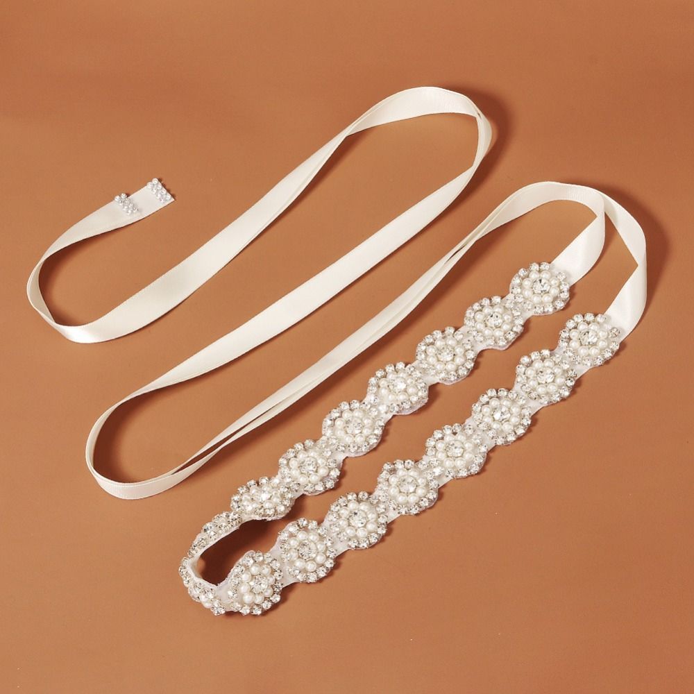 แฟชั่นหรูหรา คริสตัล ไข่มุก เข - Bridal Sash Ribbon บทวิจารณ์และราคา