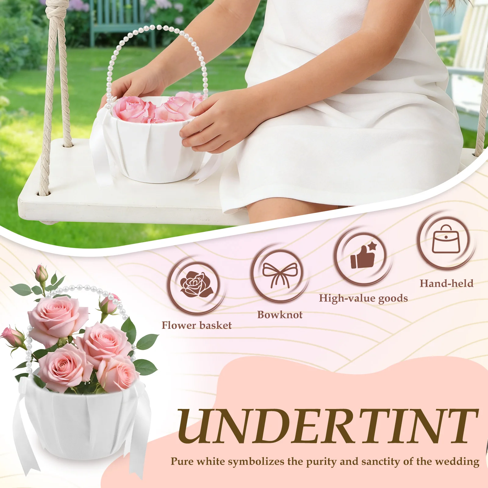 2 ชิ้น ตะกร้าดอกไม้งานแต่งงาน  - Wedding Ceremony Supply บทวิจารณ์และราคา