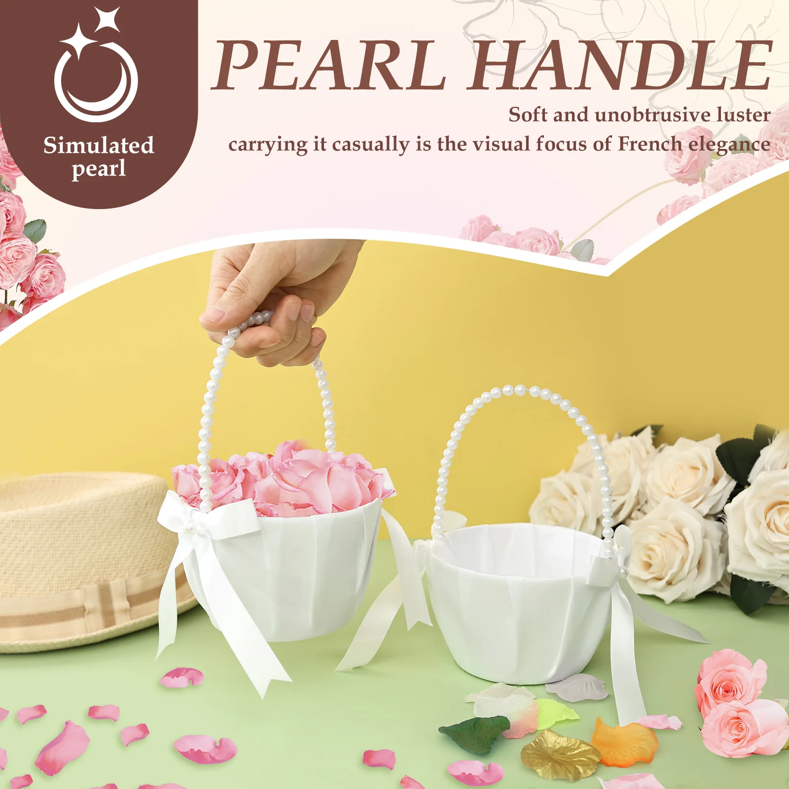2 ชิ้น ตะกร้าดอกไม้งานแต่งงาน  - Wedding Ceremony Supply บทวิจารณ์และราคา