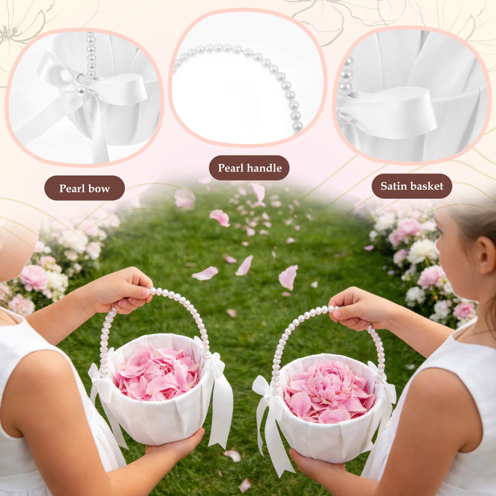 2 ชิ้น ตะกร้าดอกไม้งานแต่งงาน  - Wedding Ceremony Supply บทวิจารณ์และราคา
