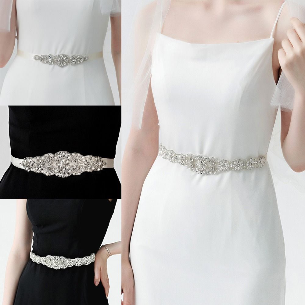เข็มขัดประดับเพชรงานแต่งงานสีเ - Bridal Sash Ribbon บทวิจารณ์และราคา