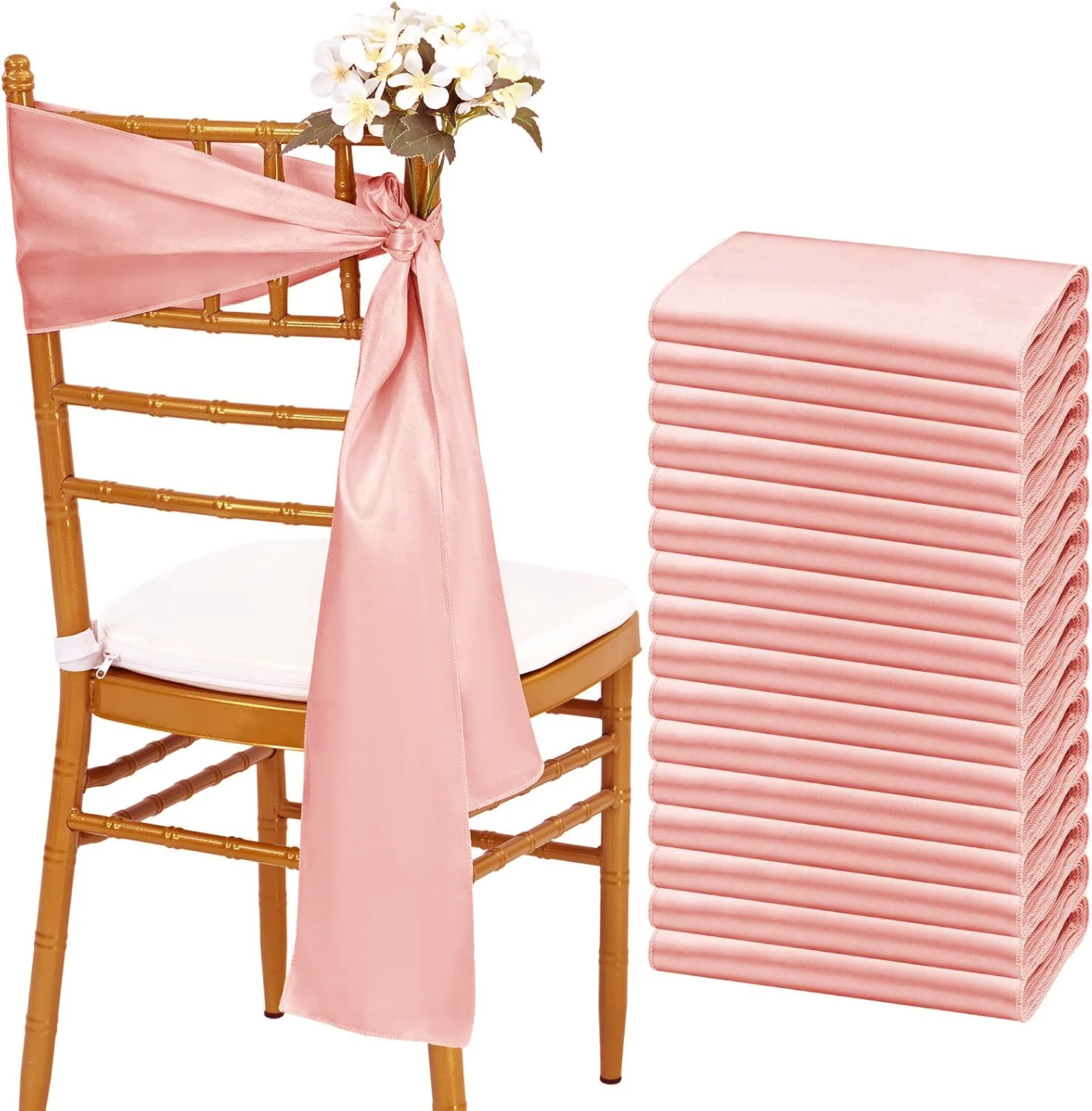 โบว์ผ้าซาตินสำหรับตกแต่งเก้าอี - Wedding Supply Wholesale บทวิจารณ์และราคา