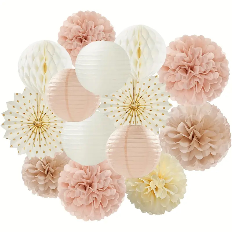 ดอกไม้กระดาษสีแชมเปญโกลด์และสี - Wedding Ceremony Supply บทวิจารณ์และราคา